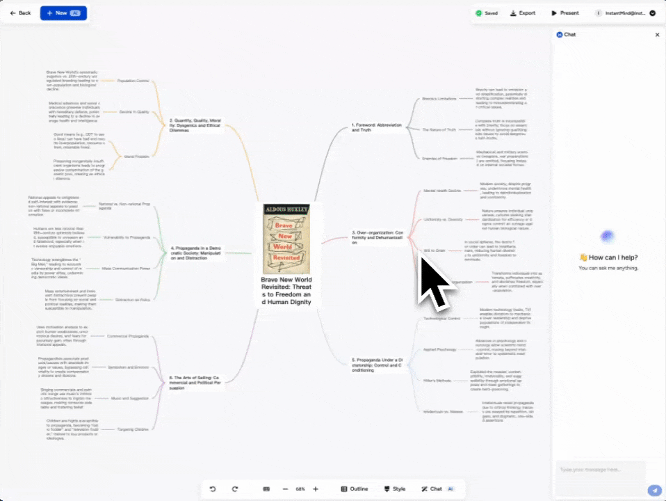 Chat with documents and mind maps. demo video